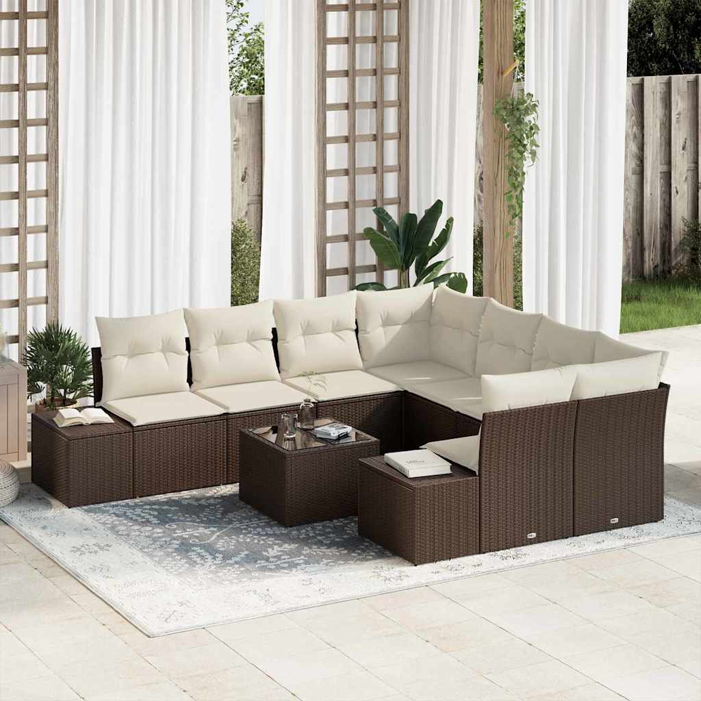 Tuin Sofa Set 9 Pcs Poly Riet