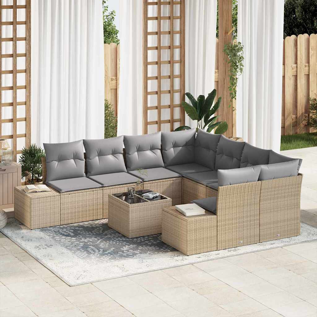 Tuin Sofa Set 9 Pcs Poly Riet