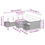 Tuin Sofa Set 9 Pcs Poly Riet