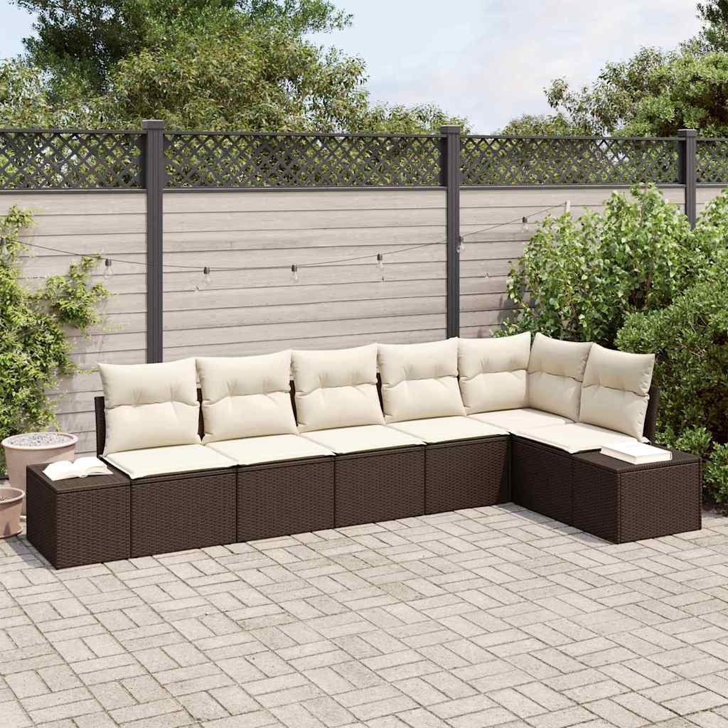 Tuin Sofa Set Met Kussen 7 Pcs Poly Riet