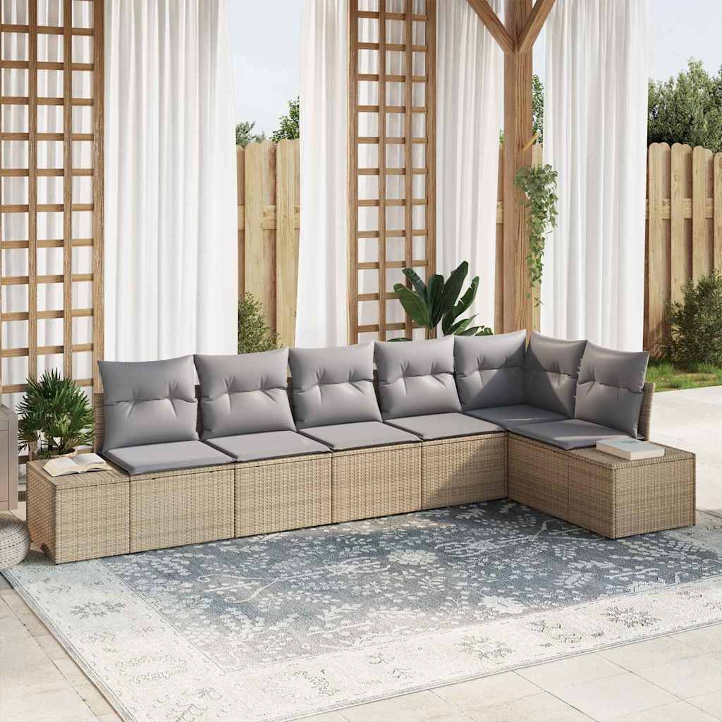 Tuin Sofa Set Met Kussen 7 Pcs Poly Riet