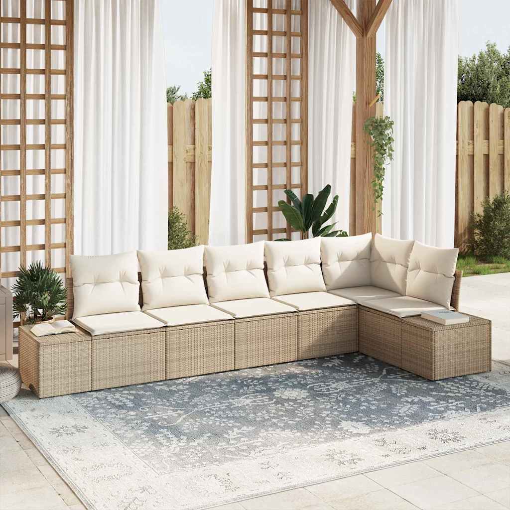 Tuin Sofa Set Met Kussen 7 Pcs Poly Riet