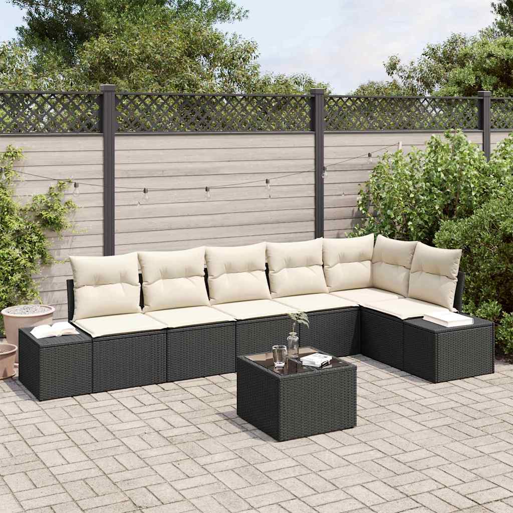 Tuin Sofa Set Met Kussen 7 Pcs Poly Riet