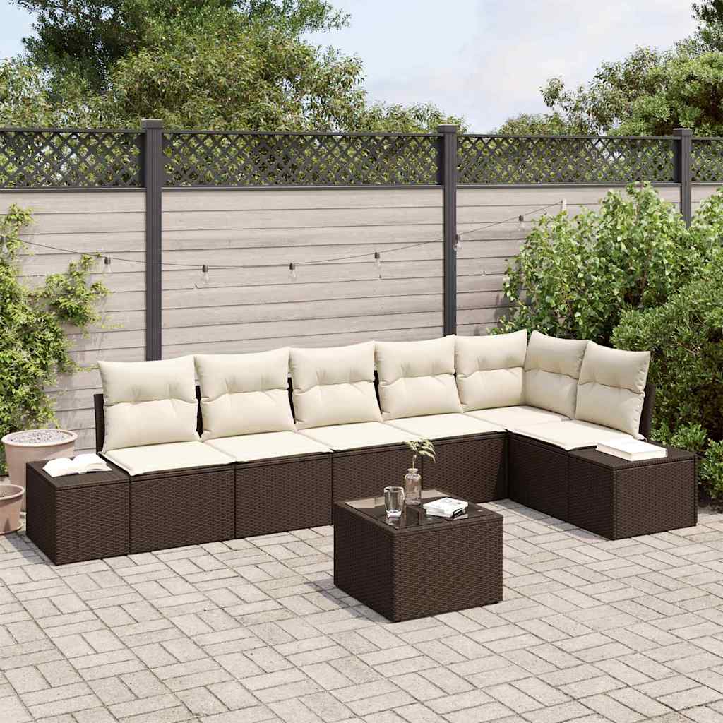 Tuin Sofa Set Met Kussen 7 Pcs Poly Riet