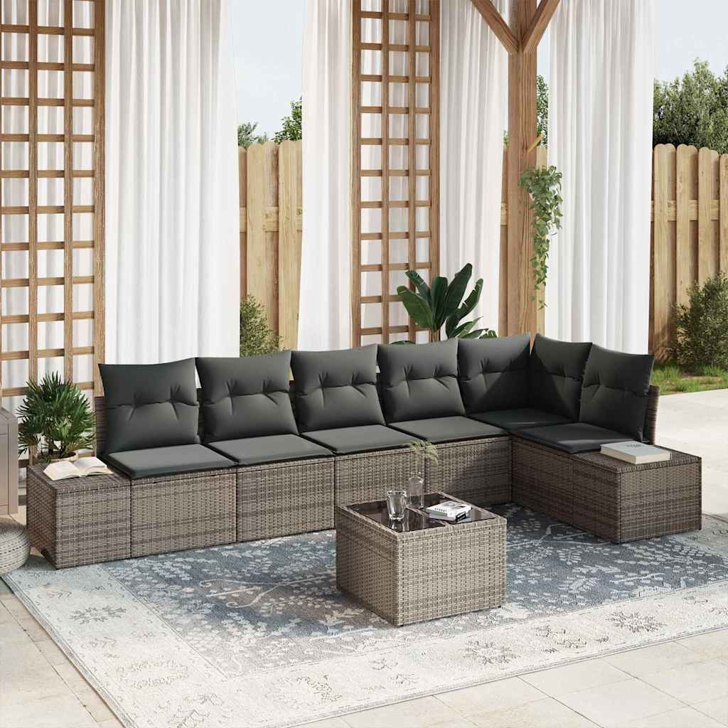 Tuin Sofa Set Met Kussen 7 Pcs Poly Riet