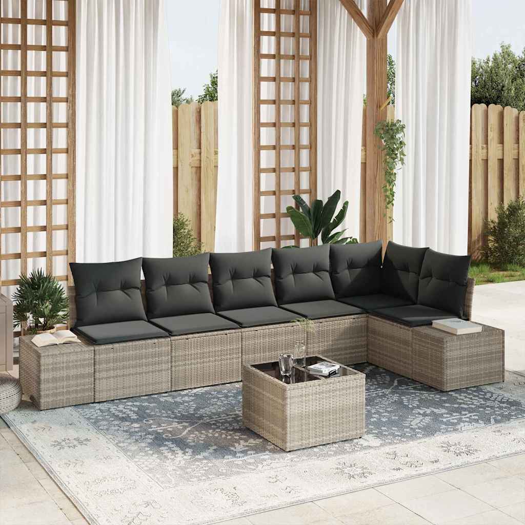 Tuin Sofa Set Met Kussen 7 Pcs Poly Riet