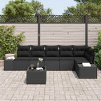 Tuin Sofa Set Met Kussen 7 Pcs Poly Riet