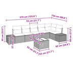 Tuin Sofa Set Met Kussen 7 Pcs Poly Riet