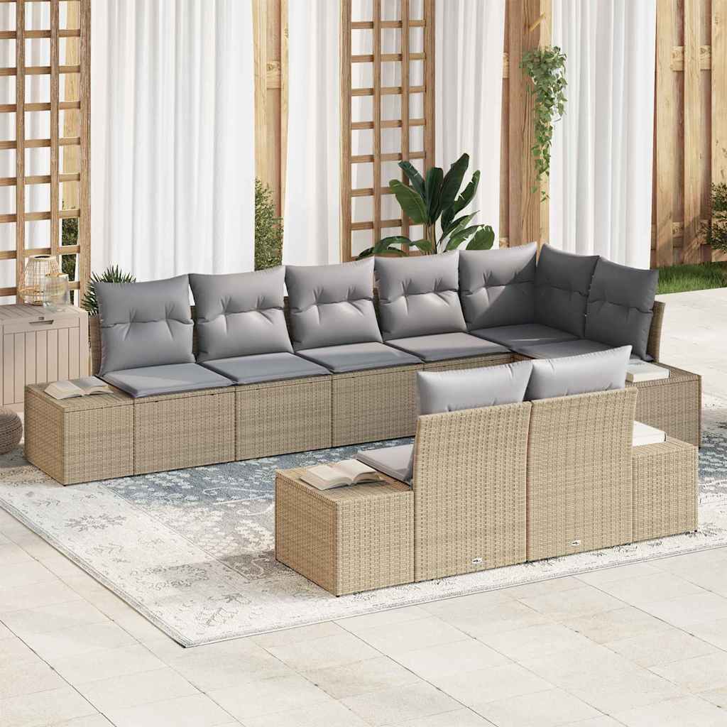Tuin Sofa Set Met Kussen 9 Pcs Poly Riet