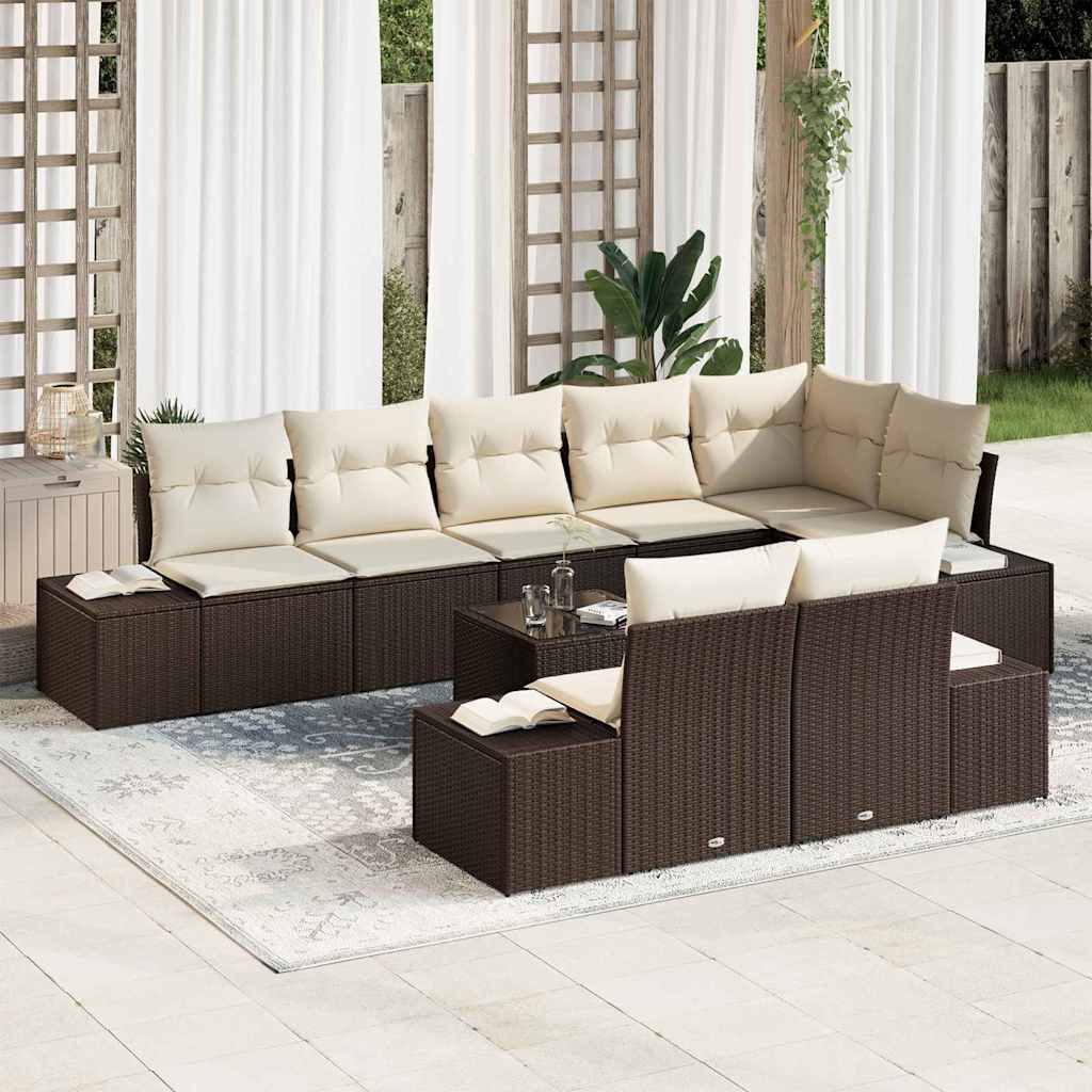Tuin Sofa Set Met Kussen 9 Pcs Poly Riet