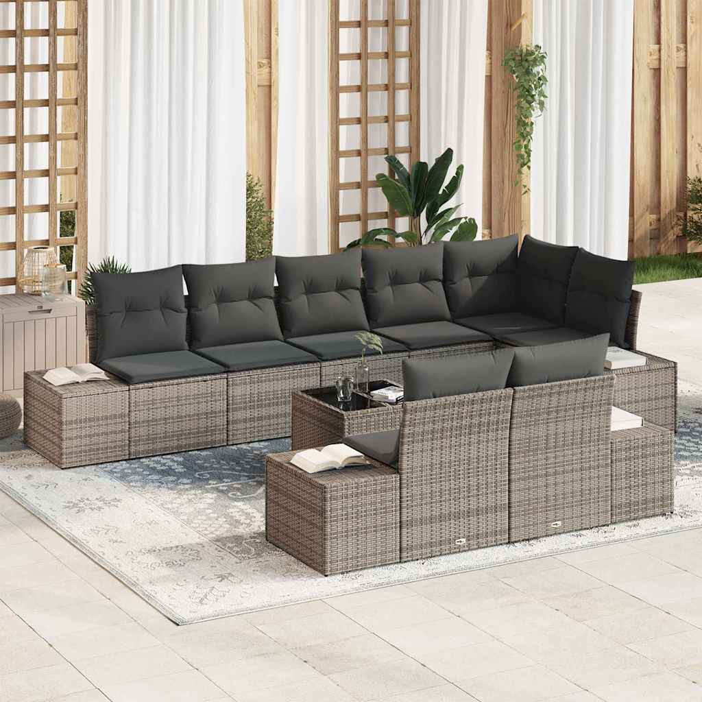 Tuin Sofa Set Met Kussen 9 Pcs Poly Riet
