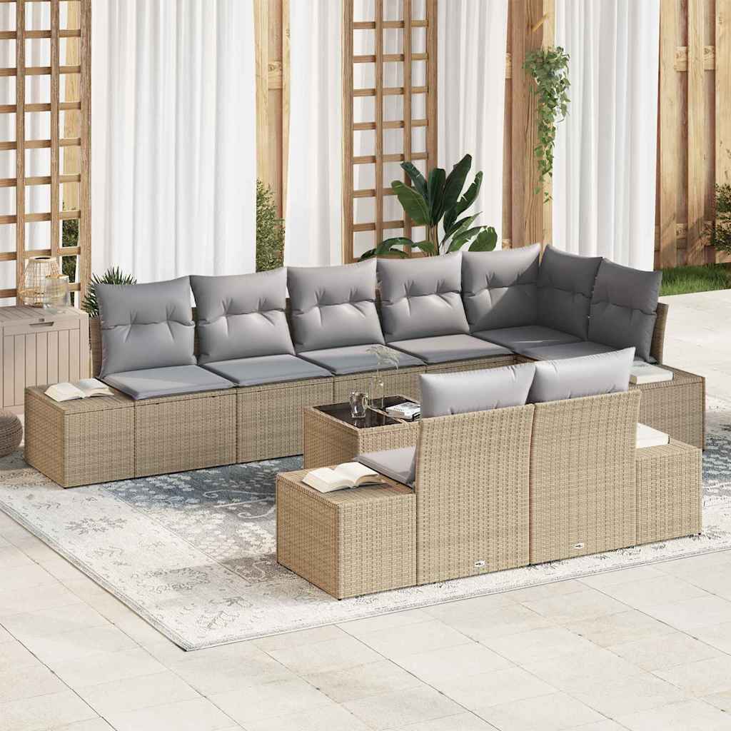 Tuin Sofa Set Met Kussen 9 Pcs Poly Riet