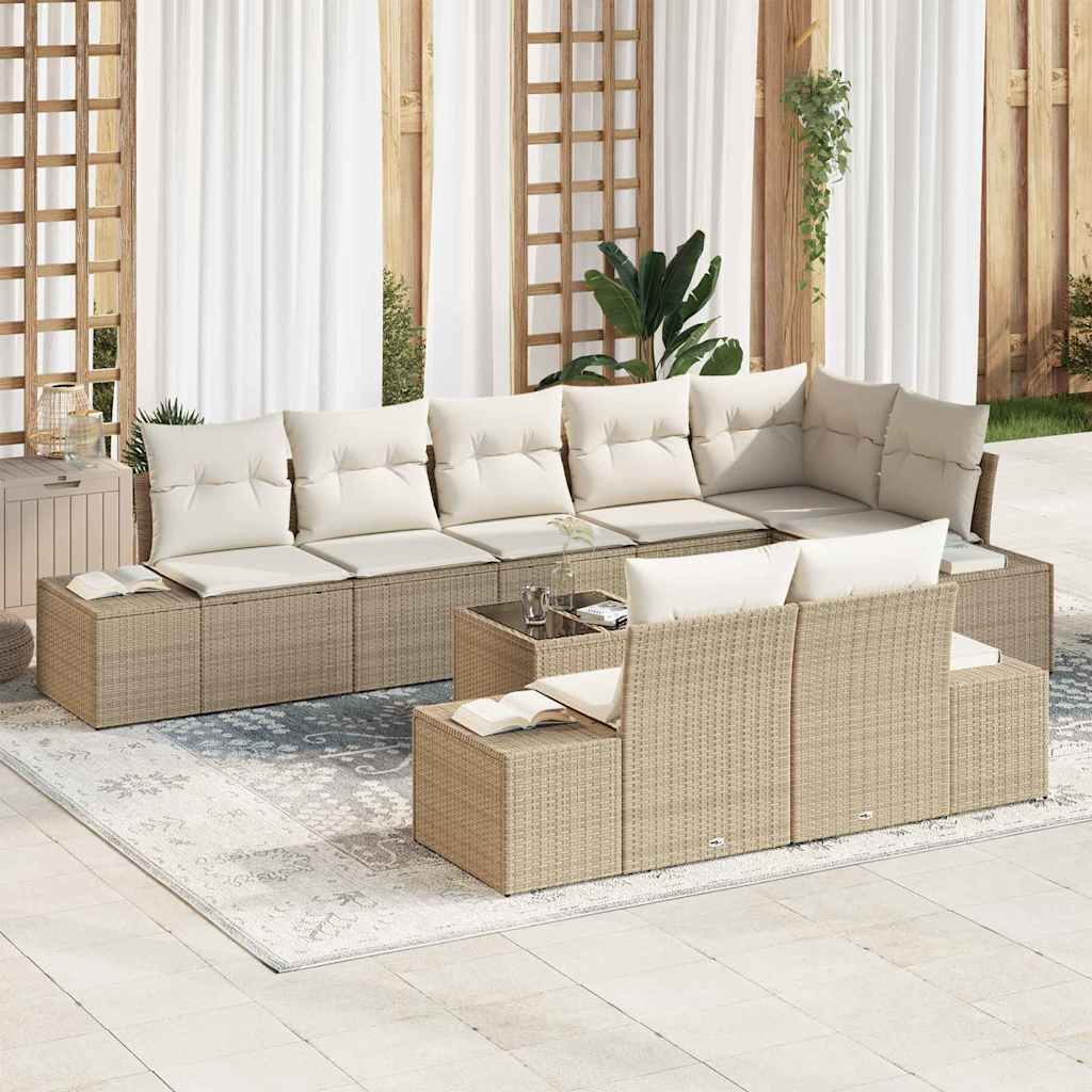 Tuin Sofa Set Met Kussen 9 Pcs Poly Riet