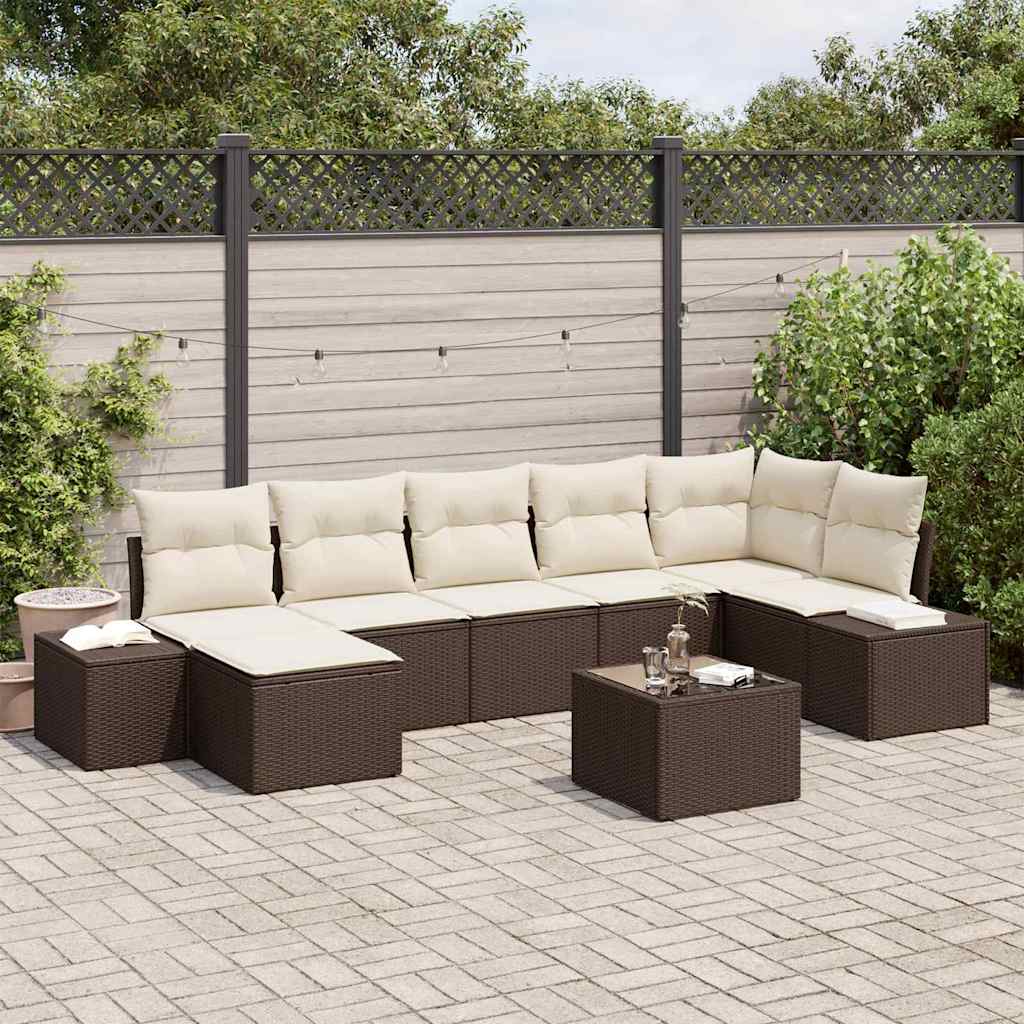 Tuin Sofa Set Met Kussen 8 Pcs Poly Riet