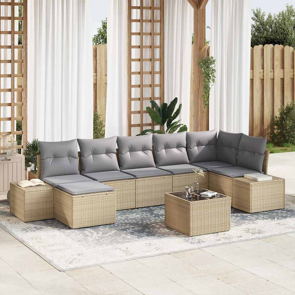 Tuin Sofa Set Met Kussen 8 Pcs Poly Riet