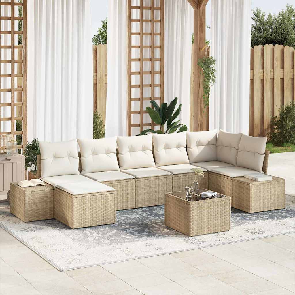 Tuin Sofa Set Met Kussen 8 Pcs Poly Riet