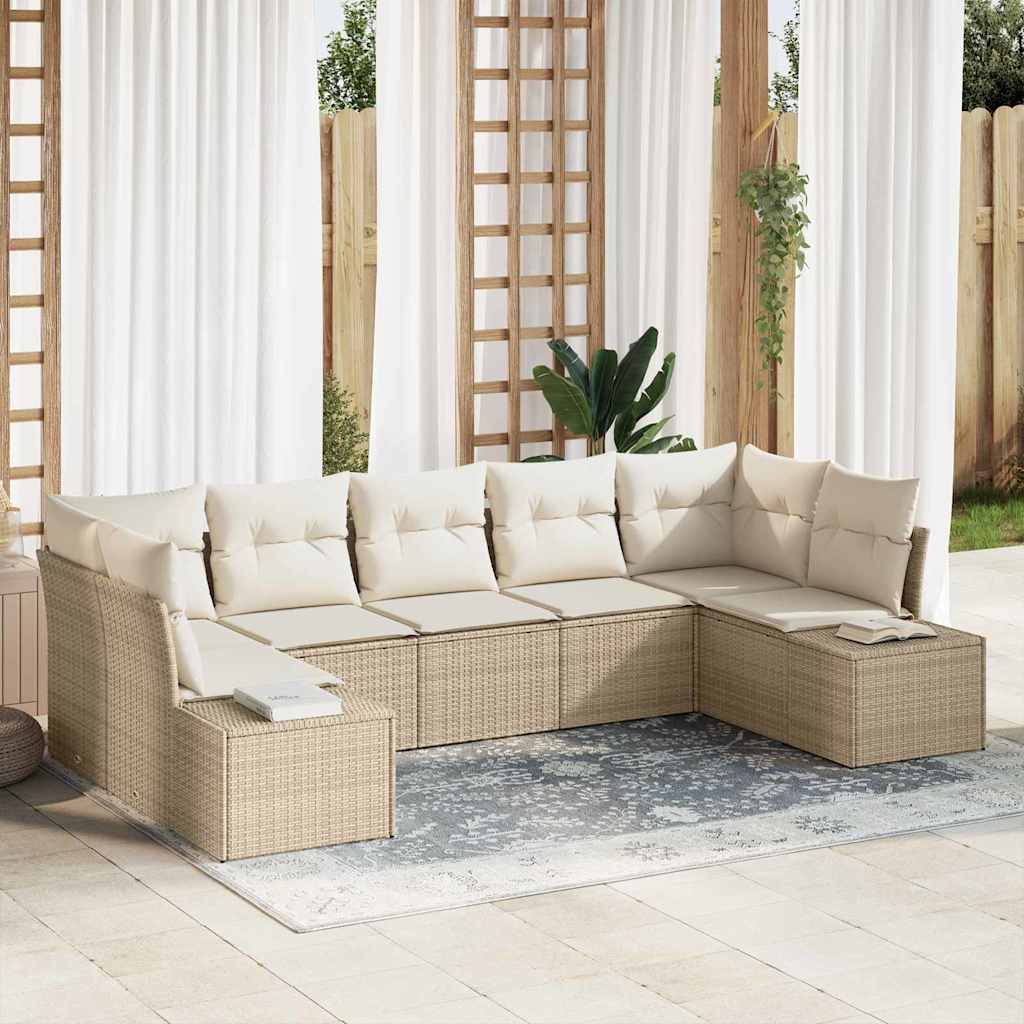 Tuin Sofa Set Met Kussen 7 Pcs Poly Riet