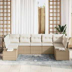 Tuin Sofa Set Met Kussen 7 Pcs Poly Riet