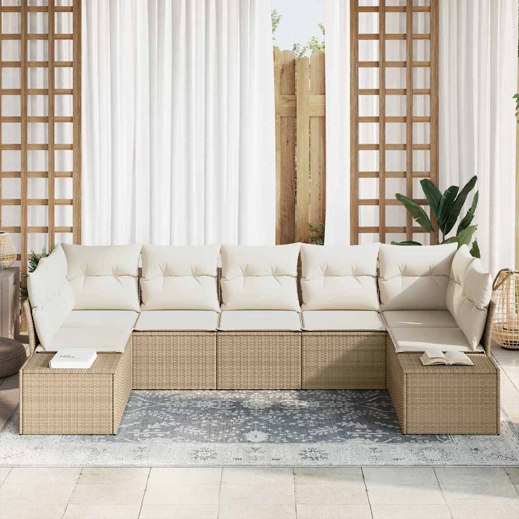 Tuin Sofa Set Met Kussen 7 Pcs Poly Riet
