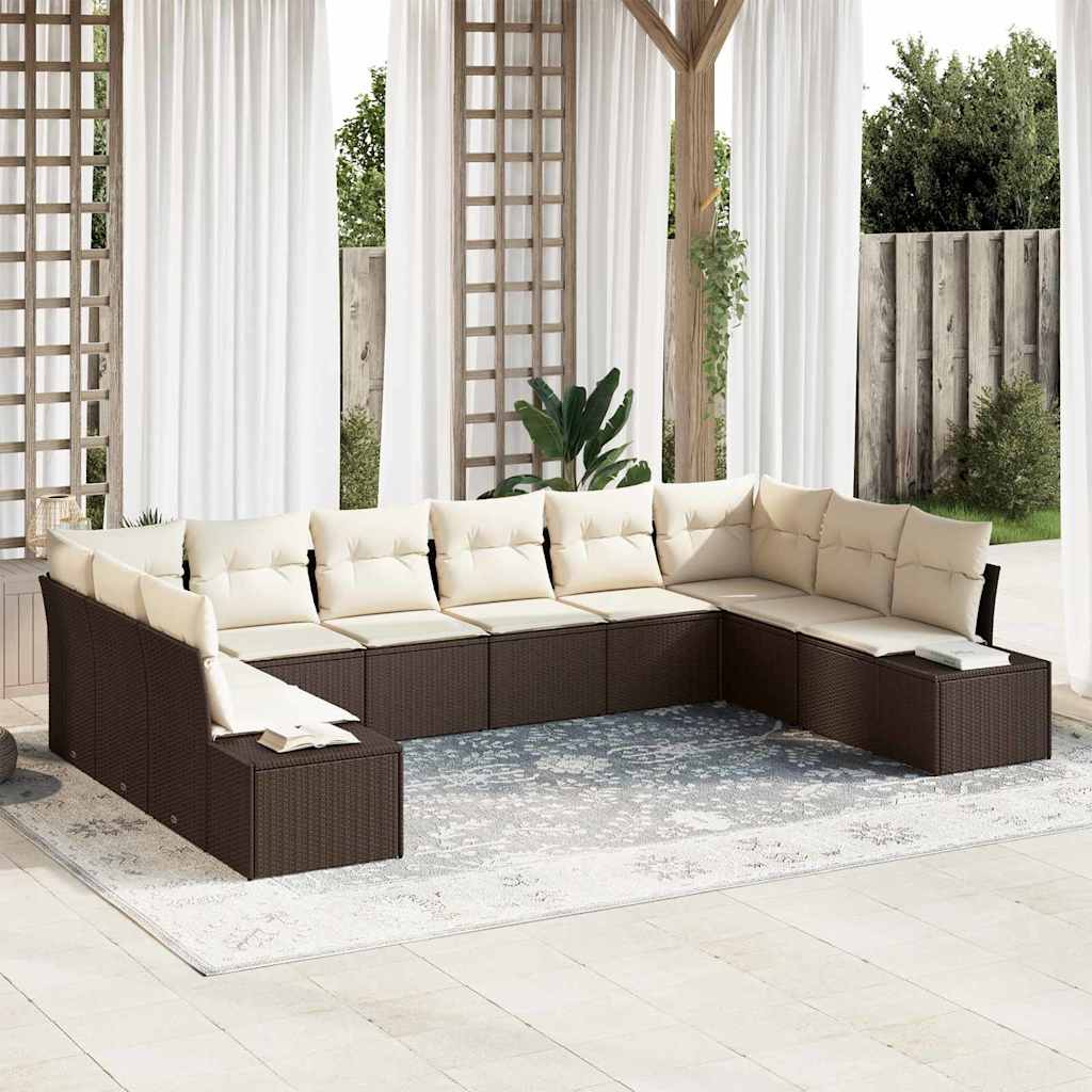 Tuin Sofa Set Met Kussen 11 Pcs Poly Riet