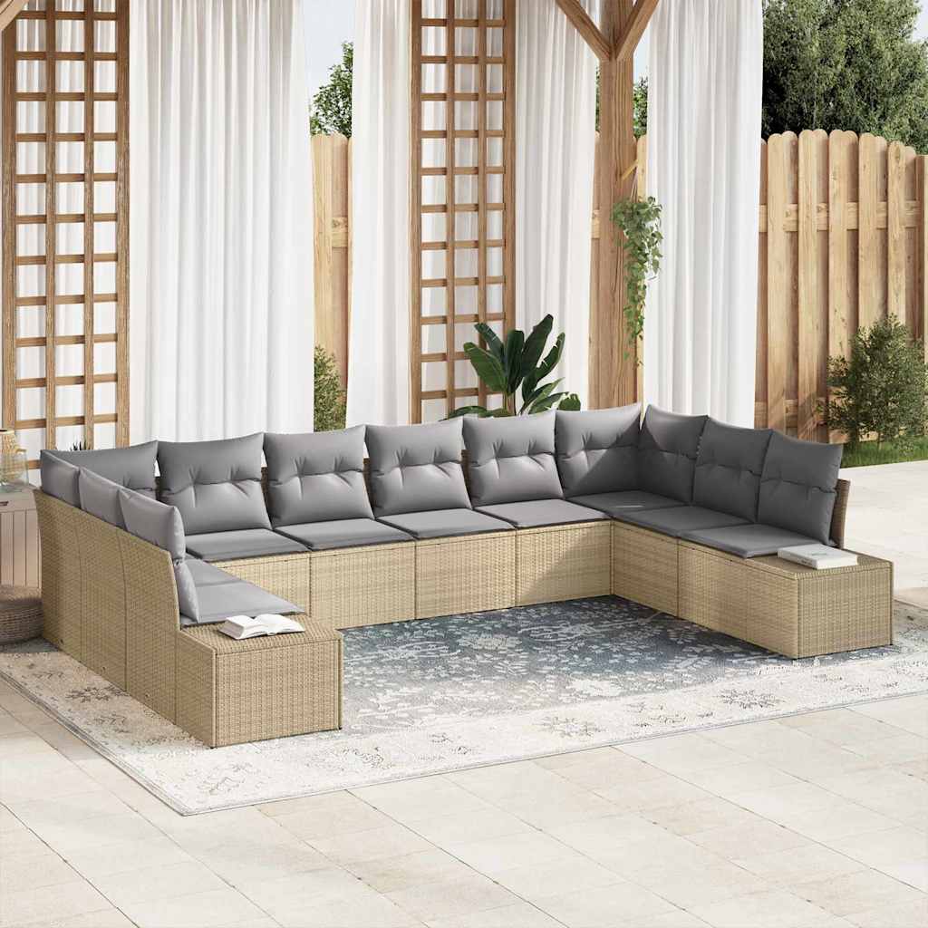 Tuin Sofa Set Met Kussen 11 Pcs Poly Riet
