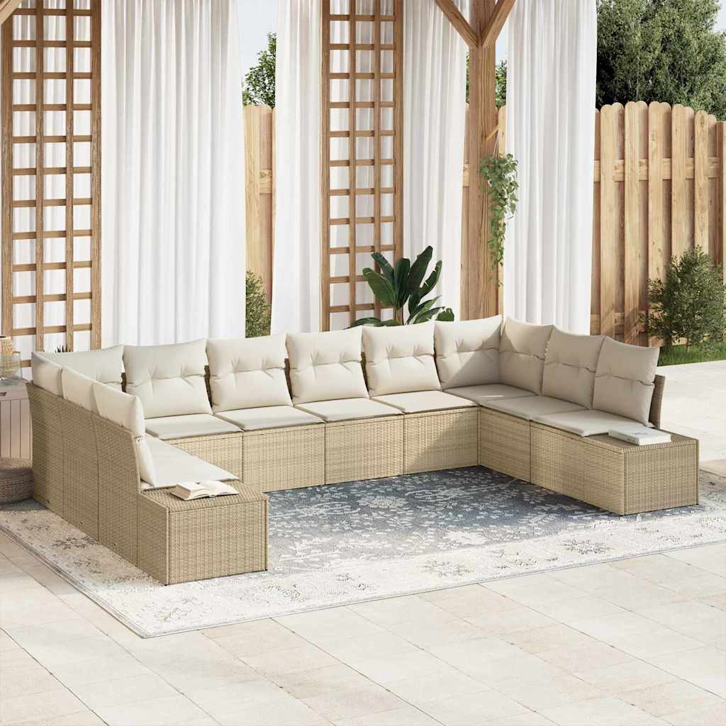 Tuin Sofa Set Met Kussen 11 Pcs Poly Riet