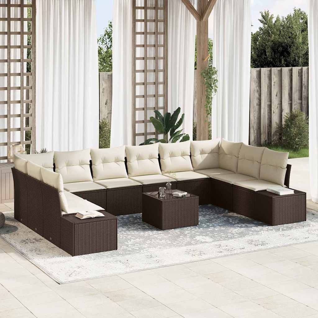 Tuin Sofa Set Met Kussen 11 Pcs Poly Riet