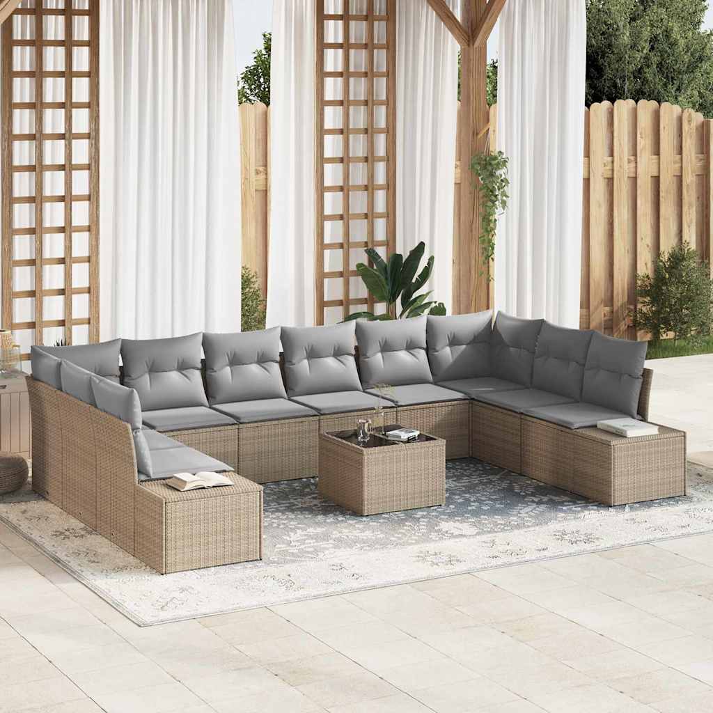 Tuin Sofa Set Met Kussen 11 Pcs Poly Riet