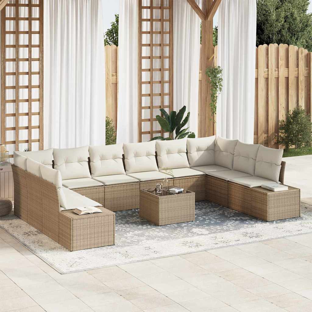 Tuin Sofa Set Met Kussen 11 Pcs Poly Riet