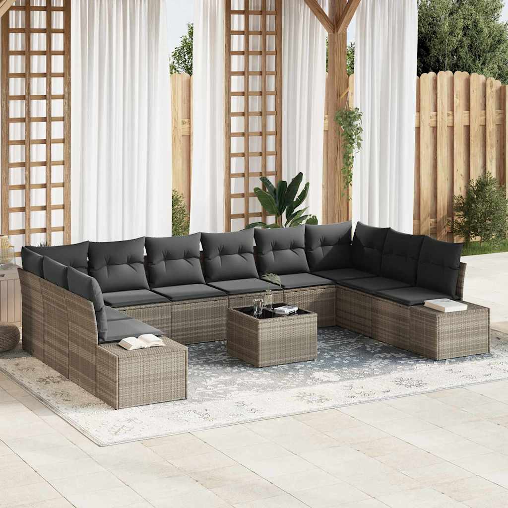 Tuin Sofa Set Met Kussen 11 Pcs Poly Riet