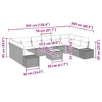 Tuin Sofa Set Met Kussen 11 Pcs Poly Riet