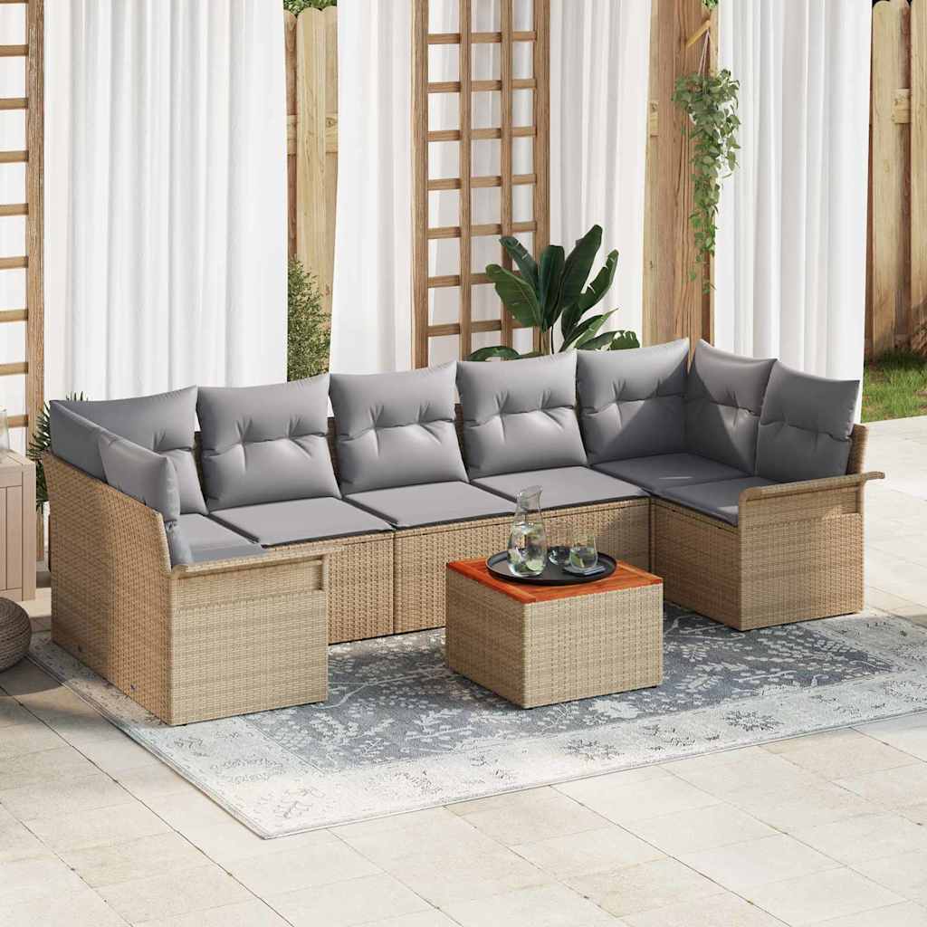 Tuin Sofa Set 8 Pcs Poly Riet
