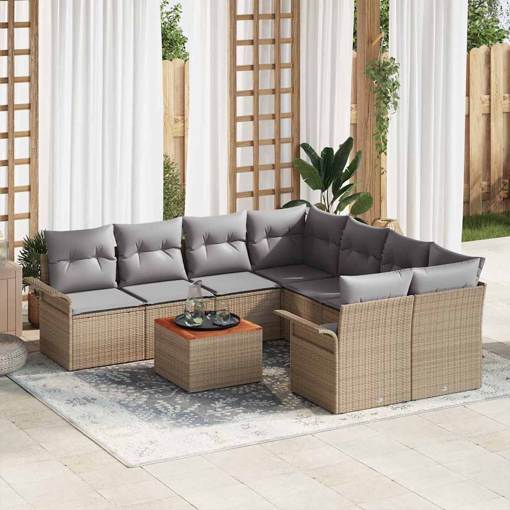 Tuin Sofa Set 9 Pcs Poly Riet