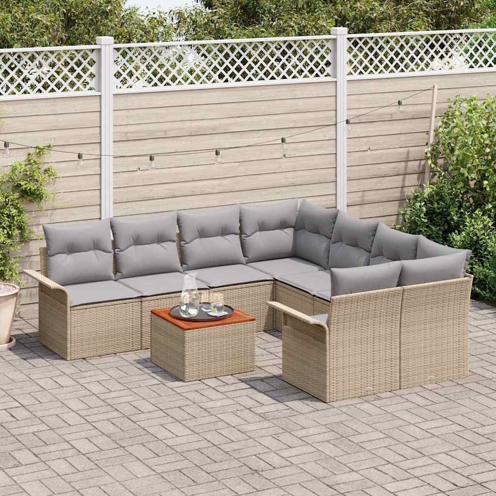 Tuin Sofa Set 9 Pcs Poly Riet