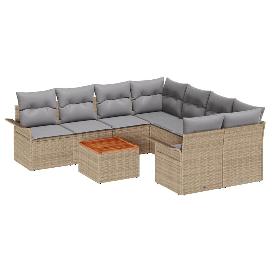 Tuin Sofa Set 9 Pcs Poly Riet