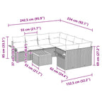 Tuin Sofa Set 9 Pcs Poly Riet