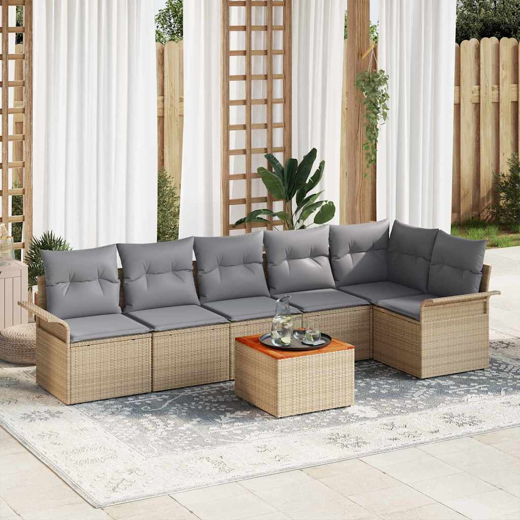 Tuin Sofa Set 7 Pcs Poly Riet