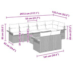 Tuin Sofa Set 9 Pcs Poly Riet