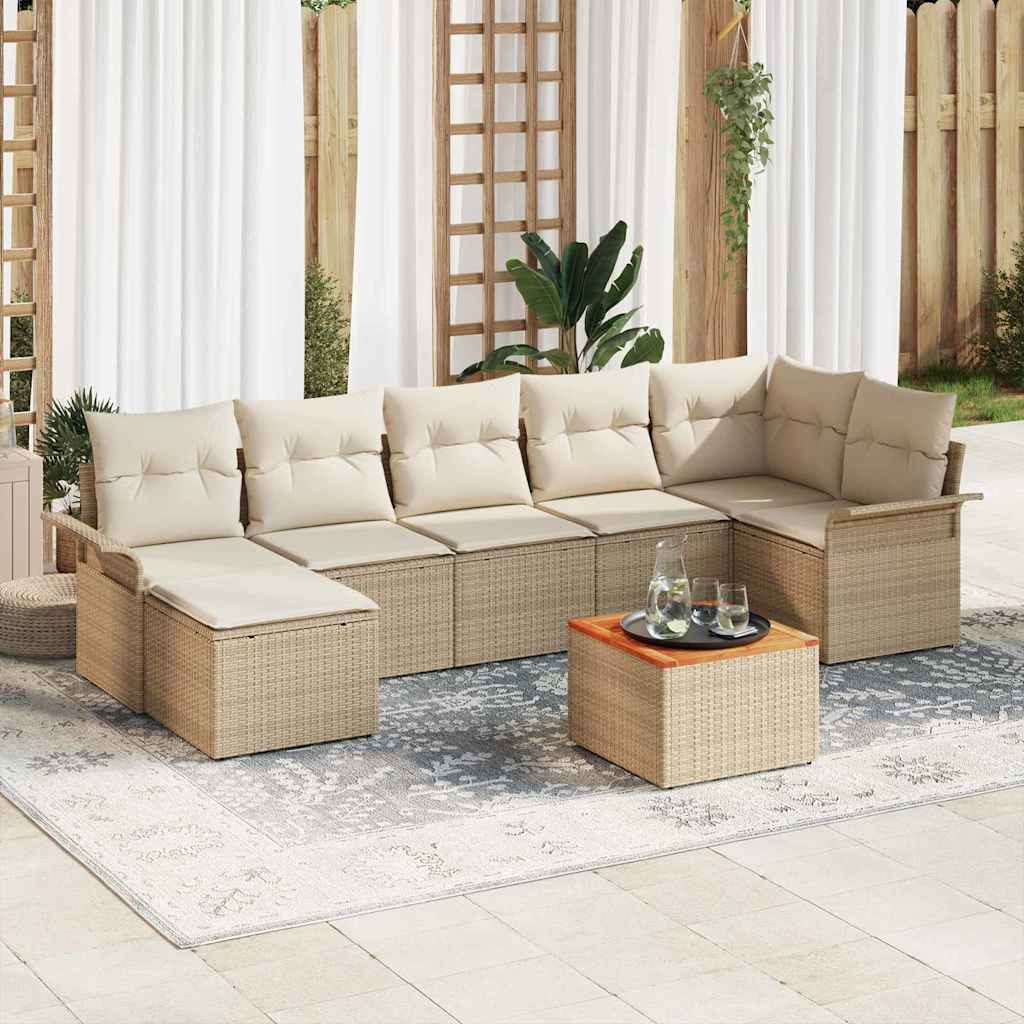 Tuin Sofa Set 8 Pcs Poly Riet