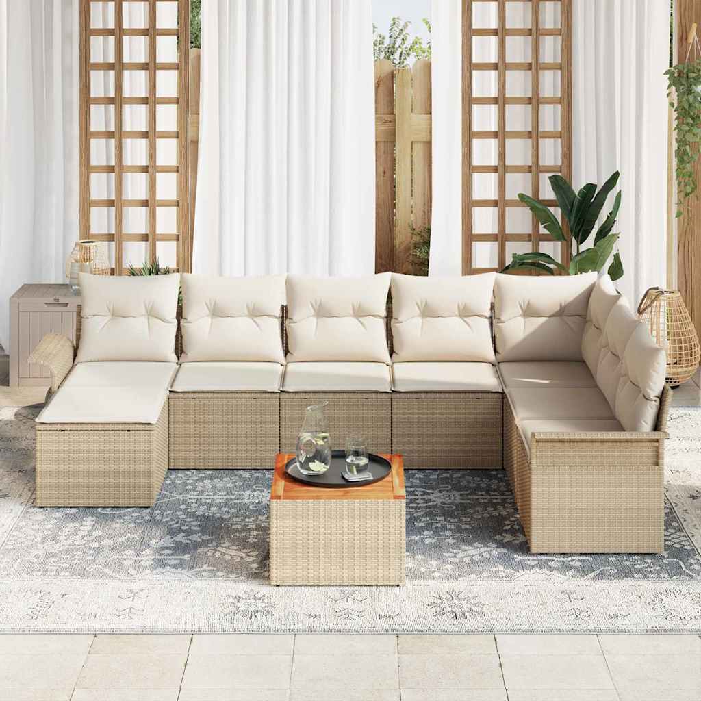 Tuin Sofa Set 9 Pcs Poly Riet