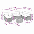 Tuin Sofa Set 9 Pcs Poly Riet