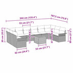 Tuin Sofa Set 11 Pcs Poly Riet