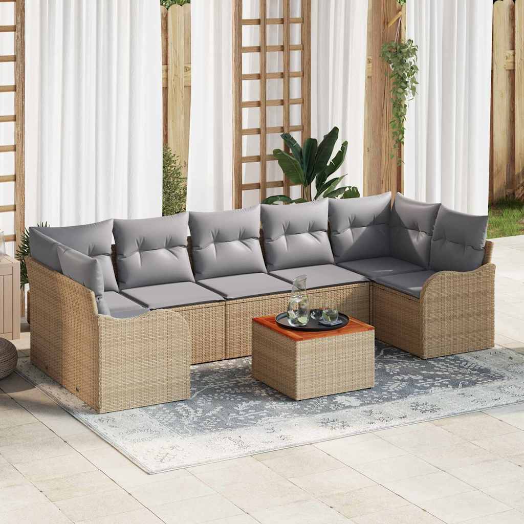 Tuin Sofa Set 8 Pcs Poly Riet