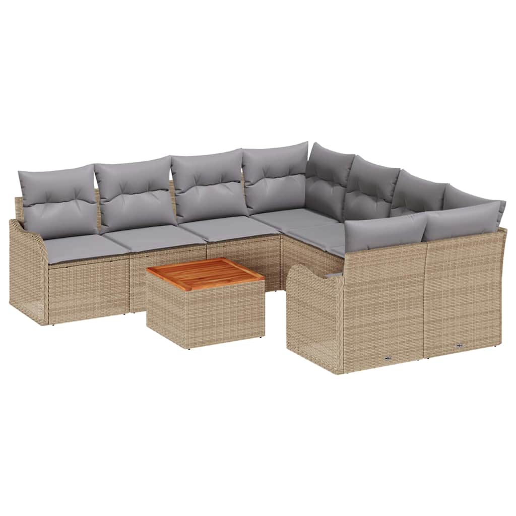 Tuin Sofa Set 9 Pcs Poly Riet