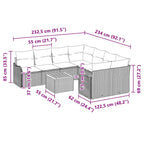 Tuin Sofa Set 9 Pcs Poly Riet