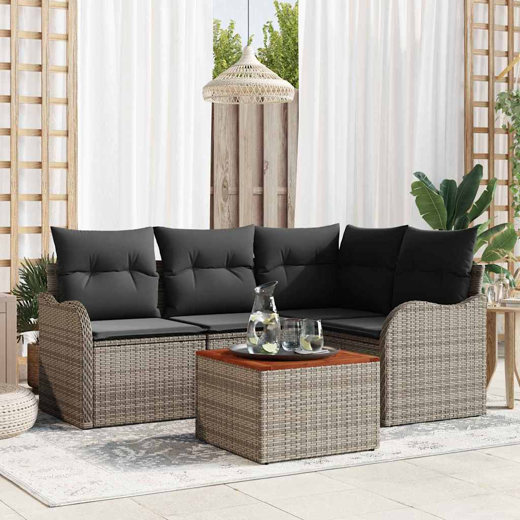 Tuin Sofa Set 5 Pcs Poly Riet