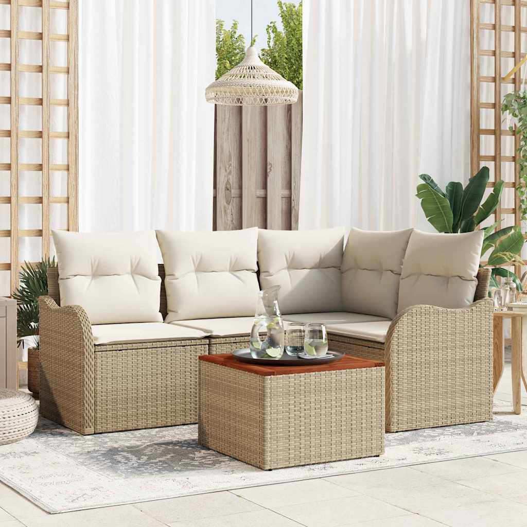Tuin Sofa Set 5 Pcs Poly Riet