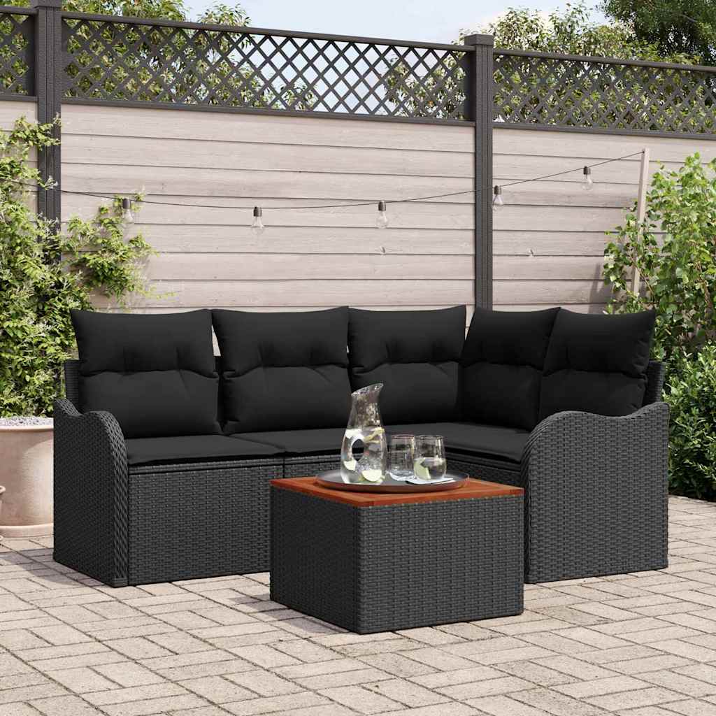 Tuin Sofa Set 5 Pcs Poly Riet