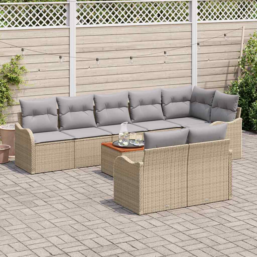 Tuin Sofa Set 9 Pcs Poly Riet
