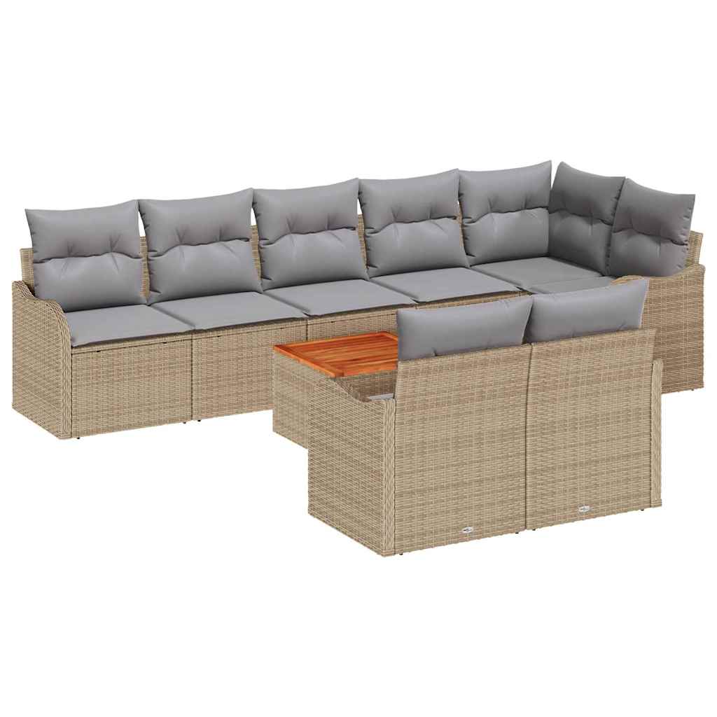 Tuin Sofa Set 9 Pcs Poly Riet